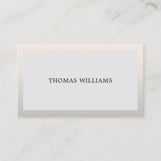 ミニマルフェイクエレガントシルバーライトグレー 名刺 (正面)