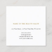 ミニマルフェイクエレガント金ゴールドはさみ美容師 スクエア名刺 (裏面)