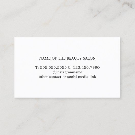 ミニマルフェイクエレガント金ゴールドはさみ美容師 名刺 (裏面)