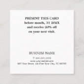 ミニマルフェイクエレガント金ゴールドグレーサロンショップ 割引カード (裏面)