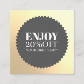 ミニマルフェイクエレガント金ゴールドグレーサロンショップ 割引カード (正面)