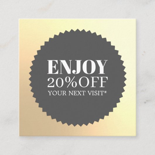 ミニマルフェイクエレガント金ゴールドグレーサロンショップ 割引カード (正面)
