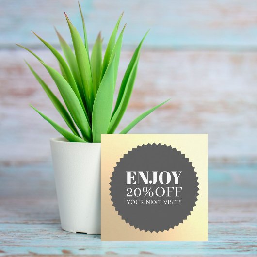 ミニマルフェイクエレガント金ゴールドグレーサロンショップ 割引カード