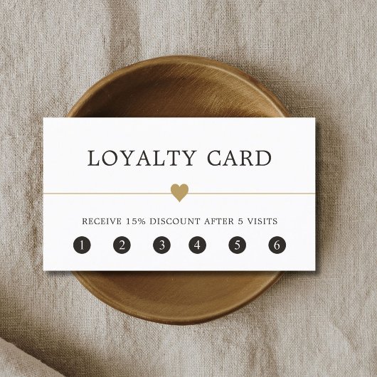 ミニマルフェイクエレガント金ゴールドハート美しいサロン ロイヤリティカード
