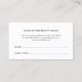 ミニマルフェイクエレガント金ゴールドハート美しいサロン ロイヤリティカード (裏面)