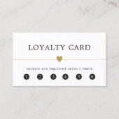 ミニマルフェイクエレガント金ゴールドハート美しいサロン ロイヤリティカード (正面)