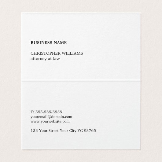 ミニマルフェイクエレガント金ゴールド線折畳み名刺 名刺 (内部フラット)