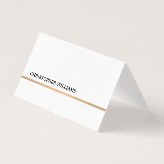 ミニマルフェイクエレガント金ゴールド線折畳み名刺 名刺 (正面)