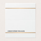 ミニマルフェイクエレガント金ゴールド線折畳み名刺 名刺 (外部フラット)