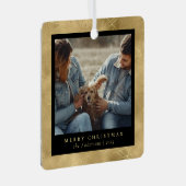 ミニマルフェイクエレガント金ゴールド メタルオーナメント (正面右)