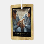 ミニマルフェイクエレガント金ゴールド メタルオーナメント (正面左)