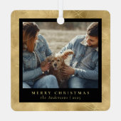 ミニマルフェイクエレガント金ゴールド メタルオーナメント (裏面)