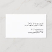 ミニマルフェイクエレガント銀はさみ美容師 名刺 (裏面)