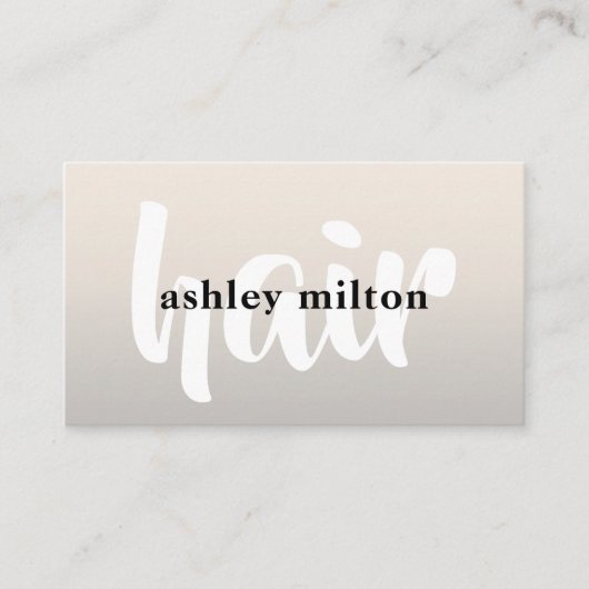 ミニマルフェイクエレガント銀美容師 名刺 (正面)