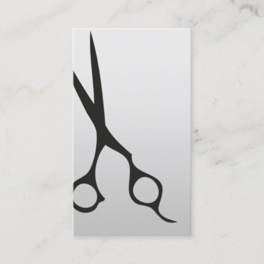 ミニマルフェイクスシルバーブラックシザーズヘアサロン 名刺 (正面)