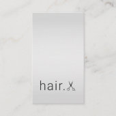 ミニマルフェイクスシルバーブラックハサミ美容師 名刺 (正面)