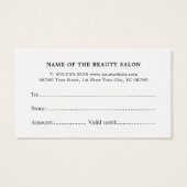 ミニマルフェイクスブルー銀ラインシザーギフトカード (裏面)