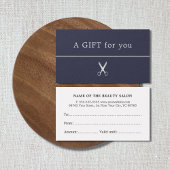 ミニマルフェイクスブルー銀ラインシザーギフトカード