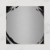 ミニマルフェイクスメタリックシルバーブラシ スクエア名刺 (裏面)