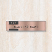 ミニマルフェイクバラ金ゴールドのオフィス番号名 サインプレート (正面)