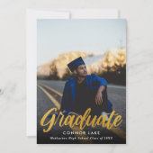 ミニマルフェイクリストフォイル写真2025卒業パーティー 招待状 (正面)