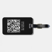 ミニマルフェイクリストメタルブルーブラックはっきりしたモノグラムQR ラゲッジタグ (裏面横)