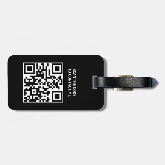 ミニマルフェイクリストメタルブルーブラックはっきりしたモノグラムQR ラゲッジタグ (裏面横)