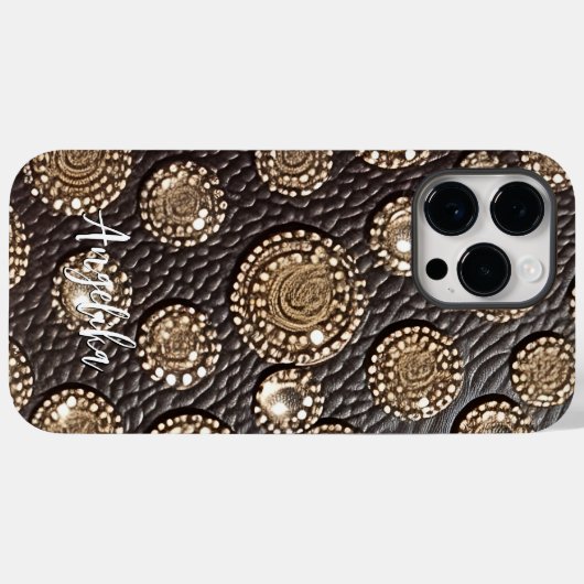 ミニマルフェイクリストレザー抽象芸術電話ケース Case-Mate iPhoneケース (裏面 (横))