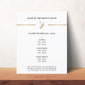 ミニマルフェイク金ゴールドはさみ櫛ヘアスタイリストメニュー チラシ