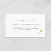 ミニマルフェイク金ゴールドはさみ美容師グレー 名刺 (裏面)