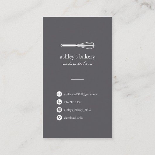 ミニマルフェイク金ゴールドウィスクベーカリー 名刺 (裏面)