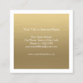 ミニマルフェイク金ゴールドスクエアビジネスカード スクエア名刺 (裏面)