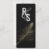 ミニマルフェイク金ゴールドフェザーボヘミアン詳細 招待状 (裏面)