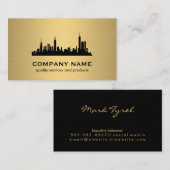 ミニマルフェイク金ゴールドメタリックスカイライン 名刺 (正面/裏面)