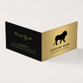 ミニマルフェイク金ゴールドメタリック/ライオンアイコン 名刺 (外部)