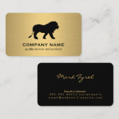 ミニマルフェイク金ゴールドメタリック/ライオンアイコン 名刺 (正面/裏面)