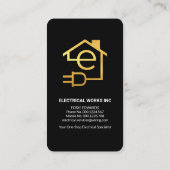 ミニマルフェイク金ゴールド列電気技師 名刺 (裏面)