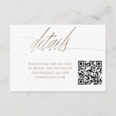 ミニマルフェイク金ゴールド書QR結婚の詳細 エンクロージャーカード (正面)