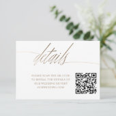ミニマルフェイク金ゴールド書QR結婚の詳細 エンクロージャーカード (スタンド正面)