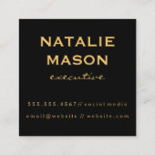 ミニマルフェイク金ゴールド金属 スクエア名刺 (裏面)