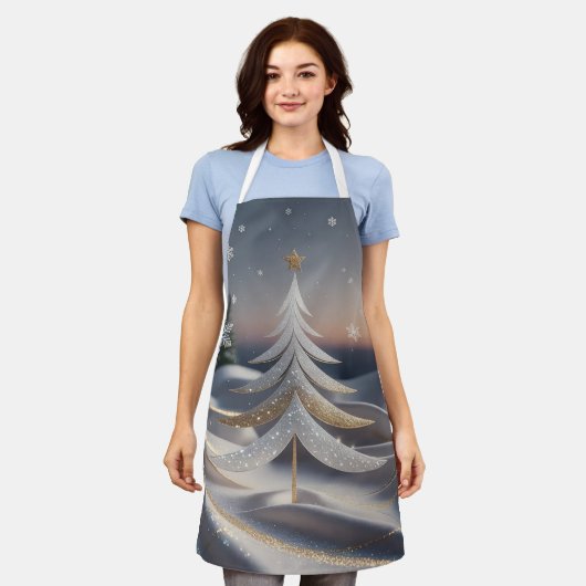 ミニマルフェスティバルクリスマスキッエレガントチン エプロン (着用した状態)