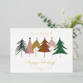 ミニマルフェスティバルクリスマスツリー 箔シーズンカード (立ち正面)