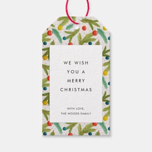 ミニマルフェスティバルパターンメリークリスマス ギフトタグ (正面)