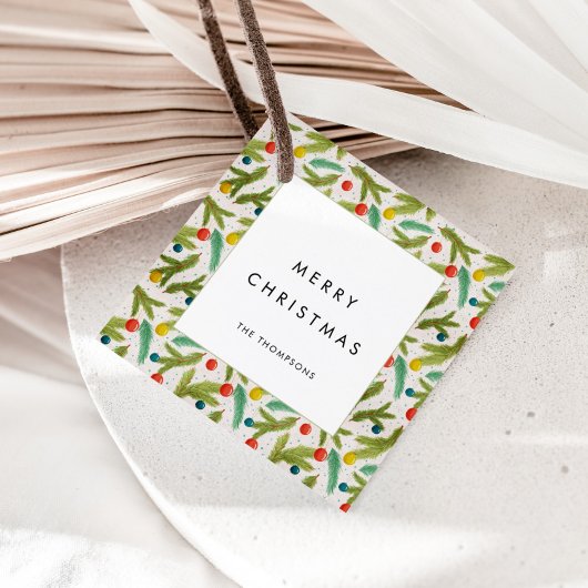 ミニマルフェスティバルパターンメリークリスマス フェイバータグ