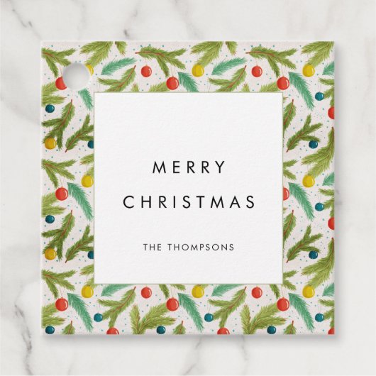 ミニマルフェスティバルパターンメリークリスマス フェイバータグ (正面)