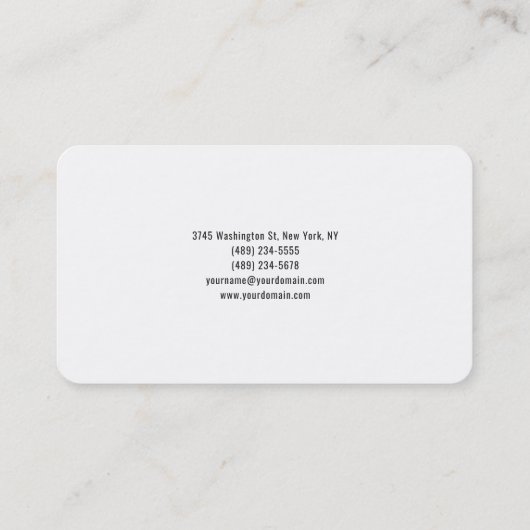 ミニマルフェミニンスのエレガント手書きプロフェッショナル 名刺 (裏面)