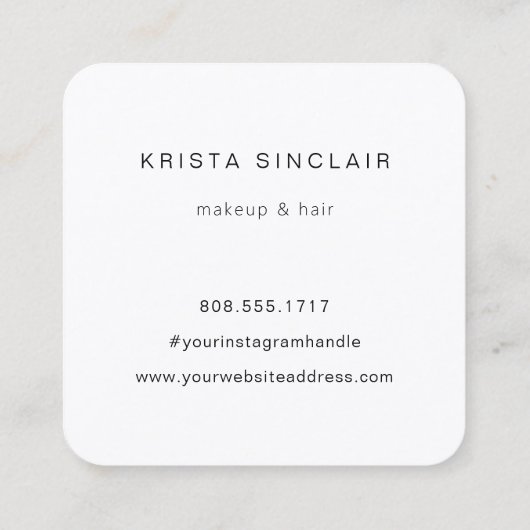 ミニマルフェミニンスフローララインアートロゴ スクエア名刺 (裏面)