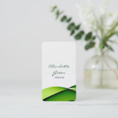 ミニマルフェミニンリストグリーンカーブホワイトプレーン 名刺 (スタンド正面)
