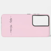 ミニマルフェミニンリストパステルピンクスクリプト名前をカスタムする SAMSUNG GALAXYケース (左側面)