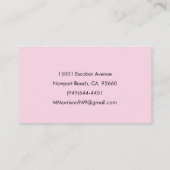 ミニマルフェミニンリストモダンピンクスクリプト名前をカスタムする 名刺 (裏面)